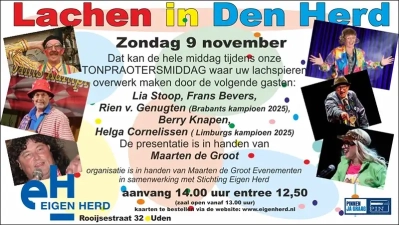 Tonpraoters middag zondag 9 november 2025
